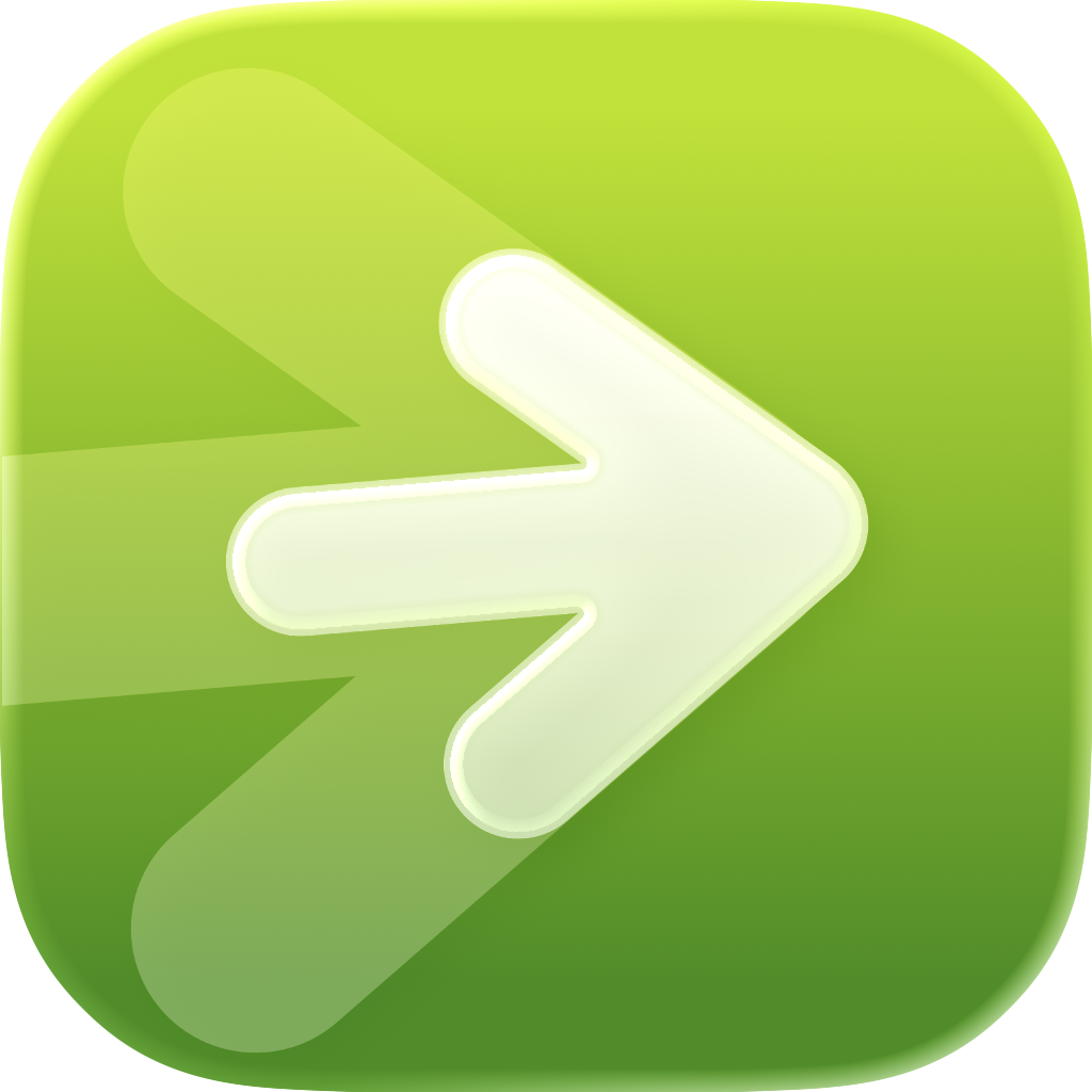 App mit grünem Pfeil